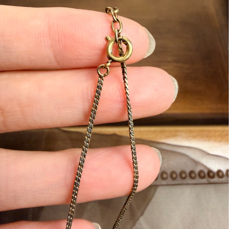 Christian Dior 迪奧鍍金琺瑯方牙項鏈 頸鍊 黑色-12