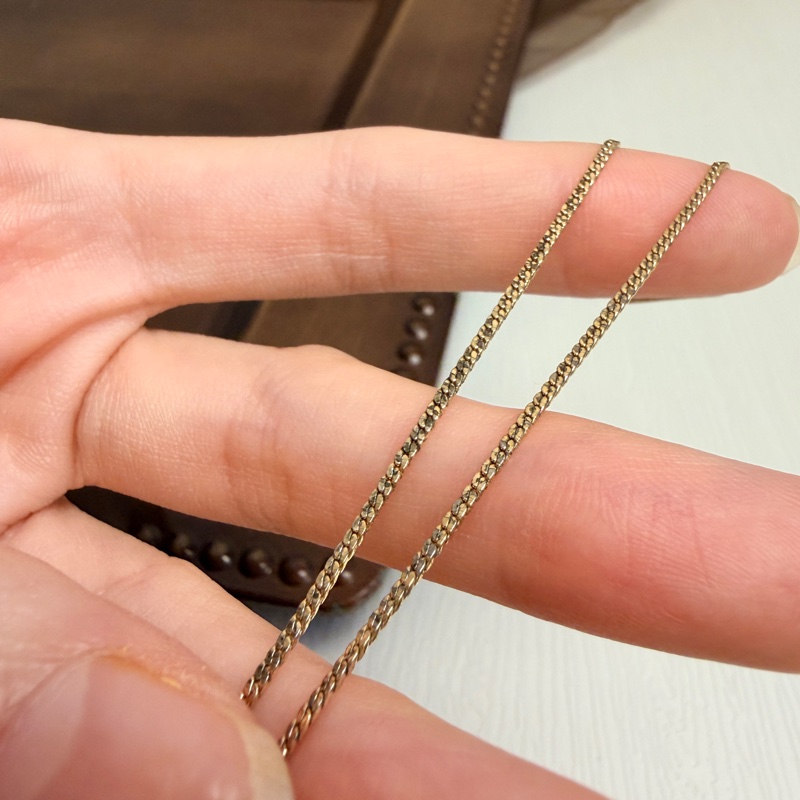 Christian Dior 迪奧鍍金琺瑯方牙項鏈 頸鍊 黑色-14