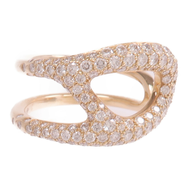 HERMES 18K玫瑰金Chaine d'ancre Punk Ring鑽石戒指-1