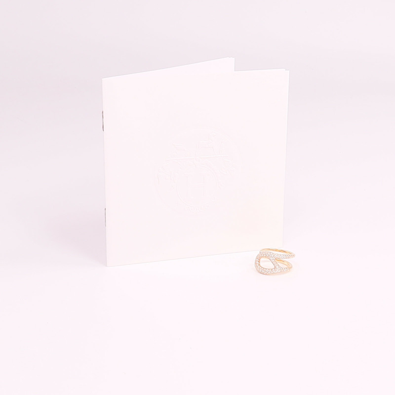 HERMES 18K玫瑰金Chaine d'ancre Punk Ring鑽石戒指-7