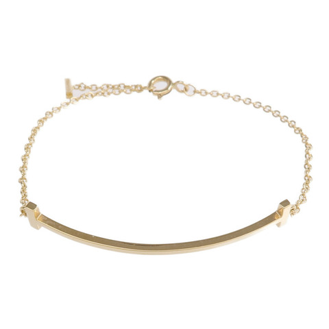 TIFFANY＆CO 18K黃金T Smile Bracelet手鏈