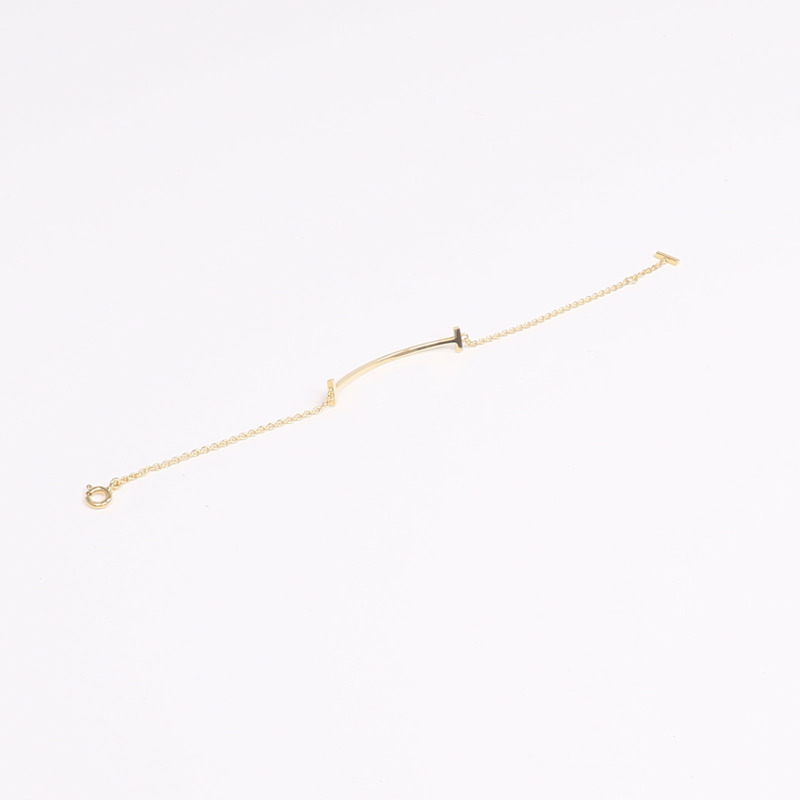 TIFFANY＆CO 18K黃金T Smile Bracelet手鏈-8