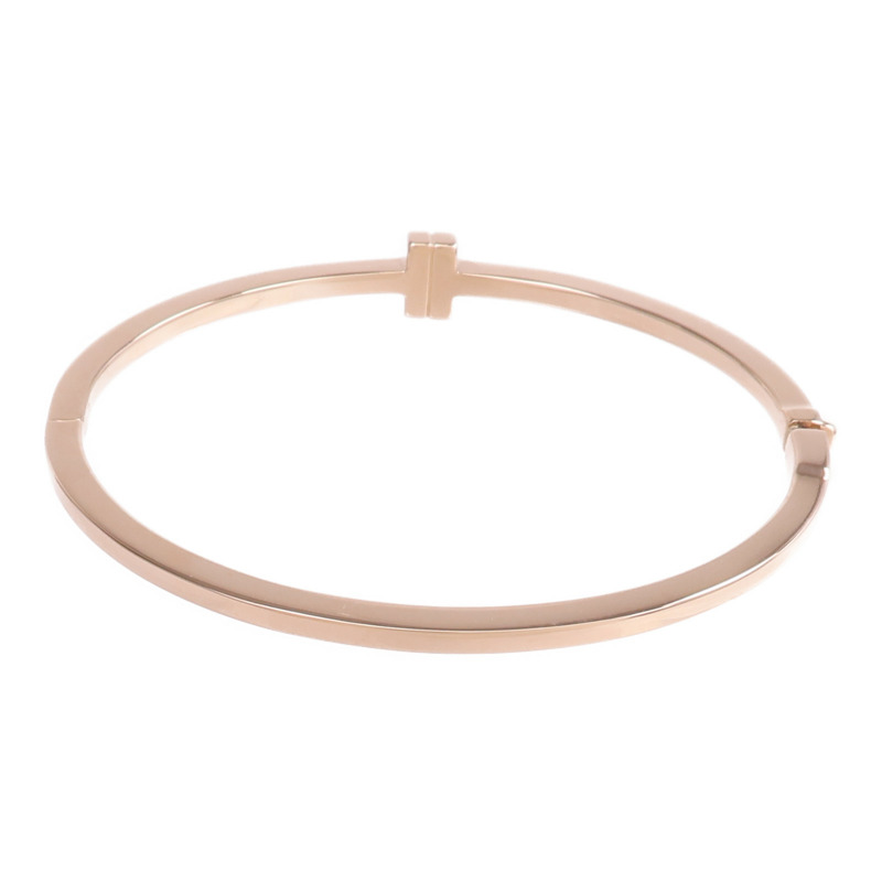 TIFFANY＆CO 18K玫瑰金T Diamond Hinged Wire Bangle鑽石手鐲-2