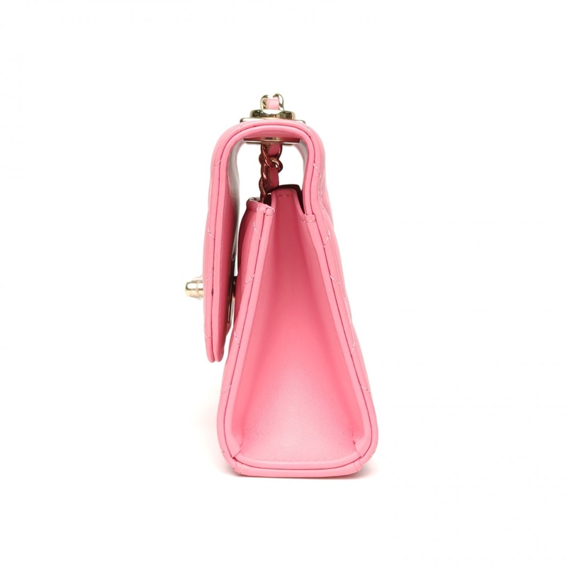 CHANEL TrendyCC口蓋包方版粉色羊皮29開淺金扣-1