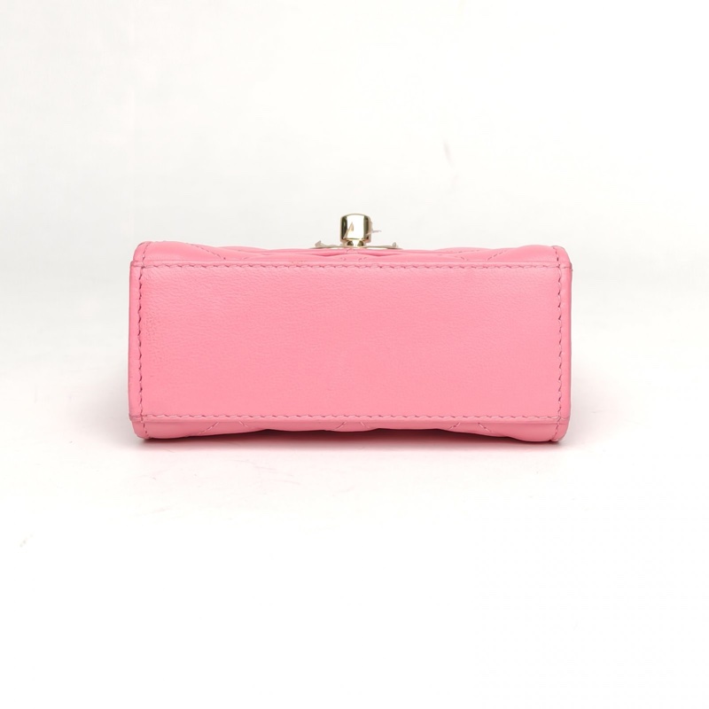 CHANEL TrendyCC口蓋包方版粉色羊皮29開淺金扣-3