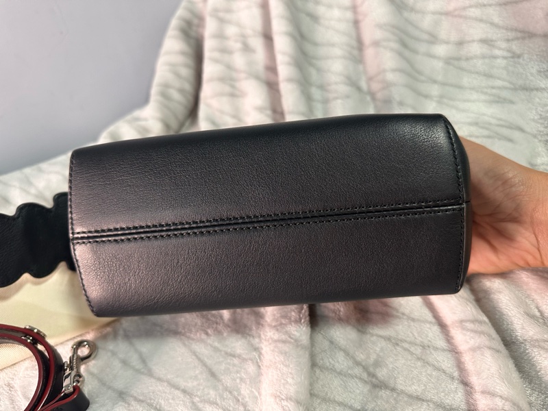 FENDI 黑藍邊小牛皮彩色寶石 By The Way Mini 兩用包-10