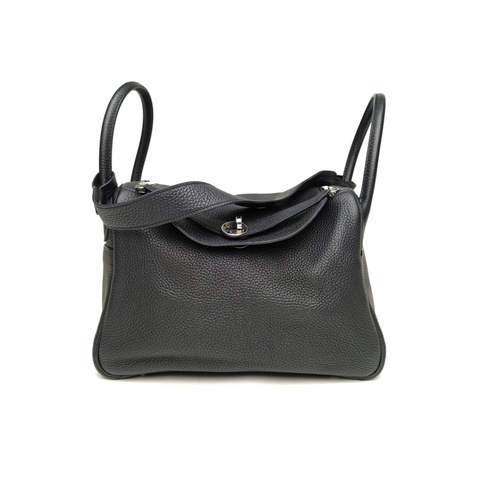 HERMES Lindy30黑色TC皮C刻銀扣