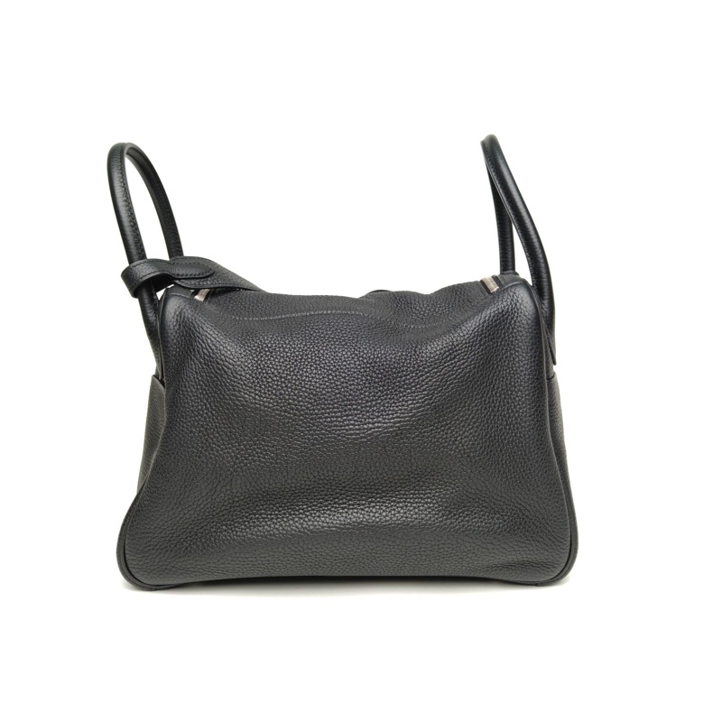 HERMES Lindy30黑色TC皮C刻銀扣-2