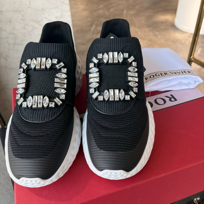 RV-水鑽方扣帆布運動鞋/黑-1