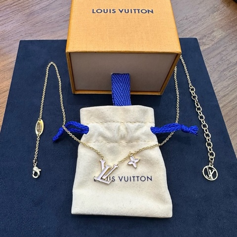 Louis Vuitton 路易威登  LV Iconic 項鍊 粉色法郎小花 項鍊