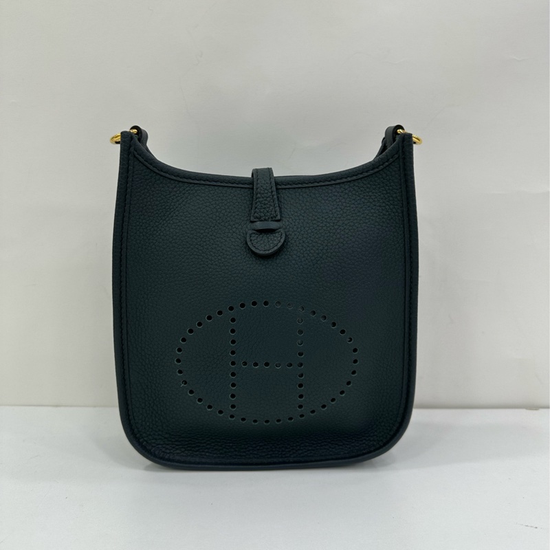 Hermes愛馬仕 mini evelyne 松柏綠金扣 togo皮 U刻-1