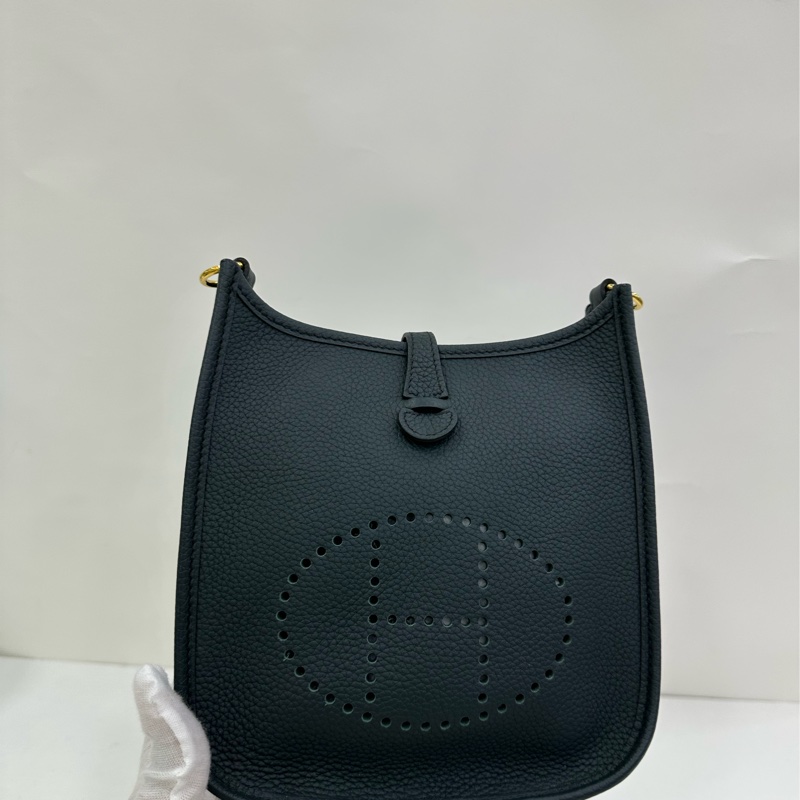 Hermes愛馬仕 mini evelyne 松柏綠金扣 togo皮 U刻-6