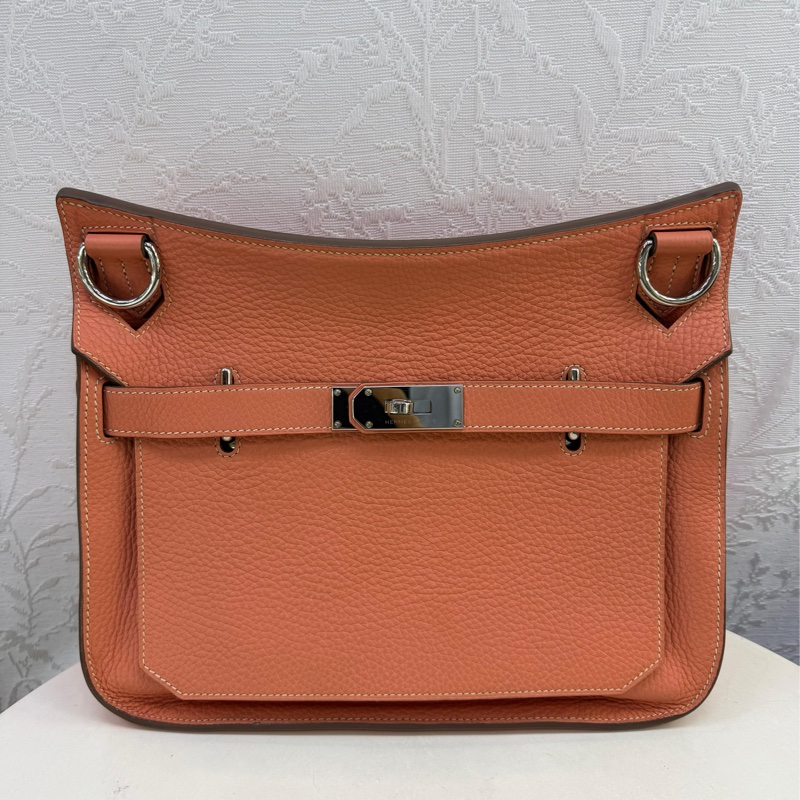 HERMES 愛馬仕 手袋 JYPSIERE 31L5 斜挎包 吉普賽包 蝦肉粉-1