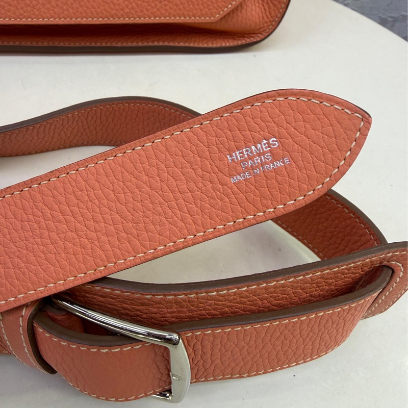 HERMES 愛馬仕 手袋 JYPSIERE 31L5 斜挎包 吉普賽包 蝦肉粉-3