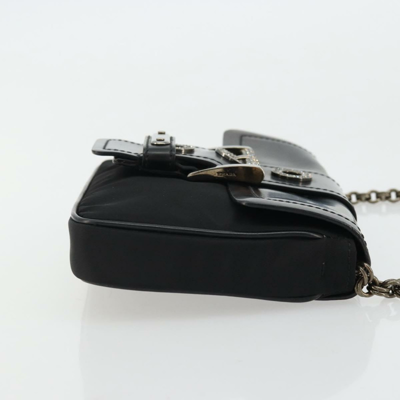 【日本直送】PRADA 鏈條單肩包 尼龍 棕色 銀色 正品 175639A-2
