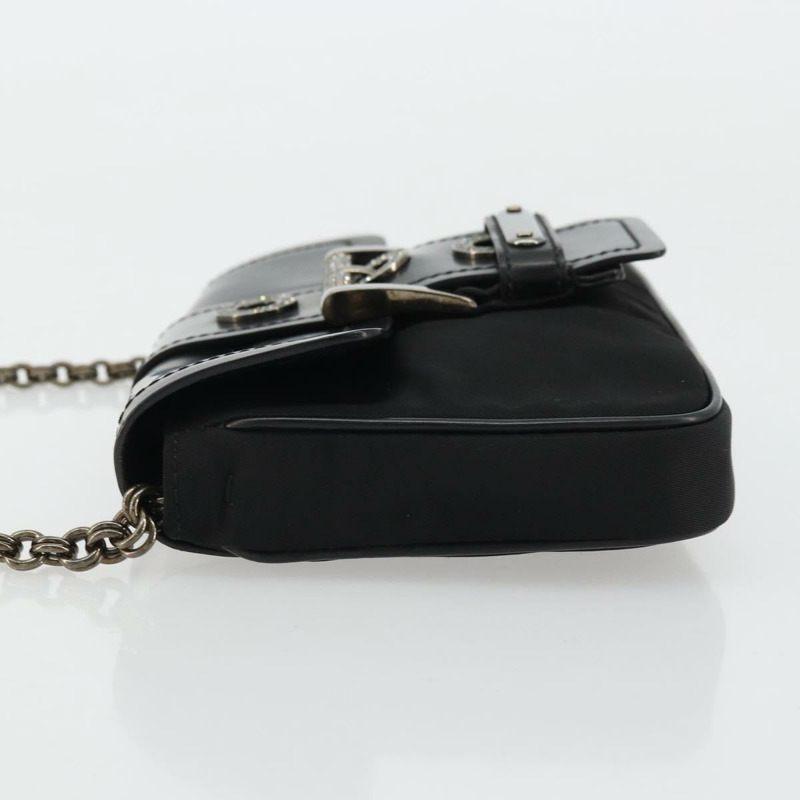 【日本直送】PRADA 鏈條單肩包 尼龍 棕色 銀色 正品 175639A-3