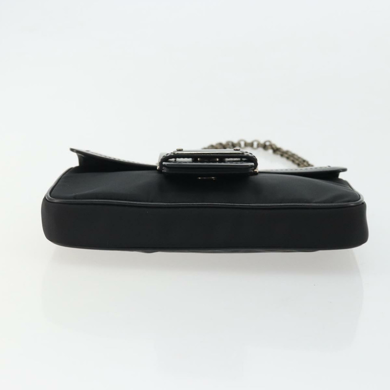 【日本直送】PRADA 鏈條單肩包 尼龍 棕色 銀色 正品 175639A-4