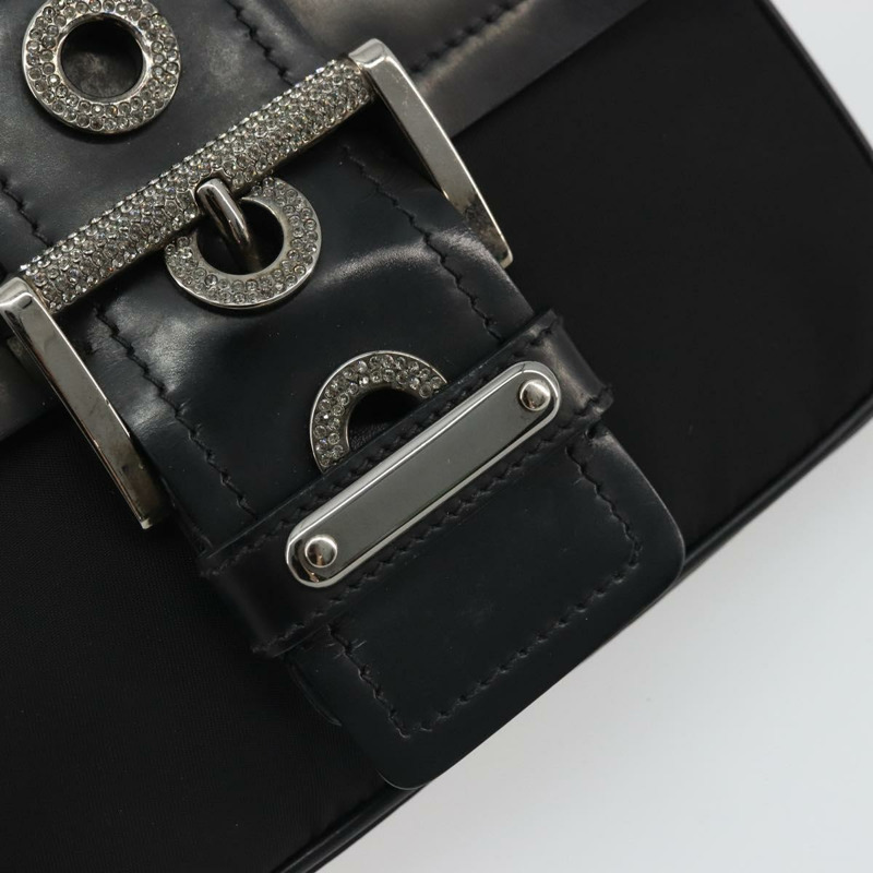 【日本直送】PRADA 鏈條單肩包 尼龍 棕色 銀色 正品 175639A-8