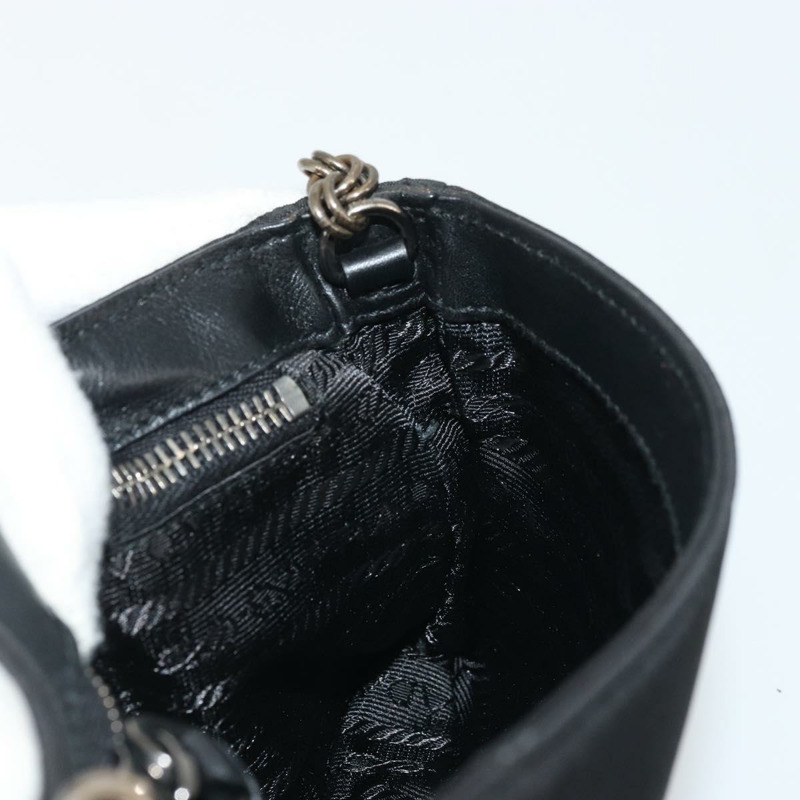 【日本直送】PRADA 鏈條單肩包 尼龍 棕色 銀色 正品 175639A-19