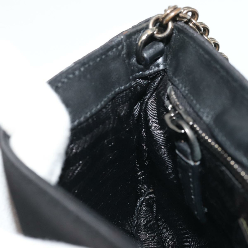 【日本直送】PRADA 鏈條單肩包 尼龍 棕色 銀色 正品 175639A-20