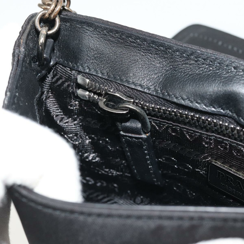 【日本直送】PRADA 鏈條單肩包 尼龍 棕色 銀色 正品 175639A-21