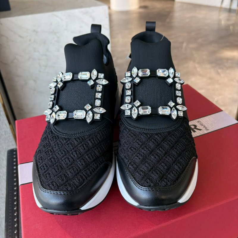 RV 方框水鑽休閒鞋/黑-0