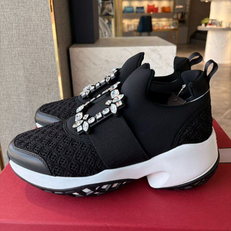 RV 方框水鑽休閒鞋/黑-3