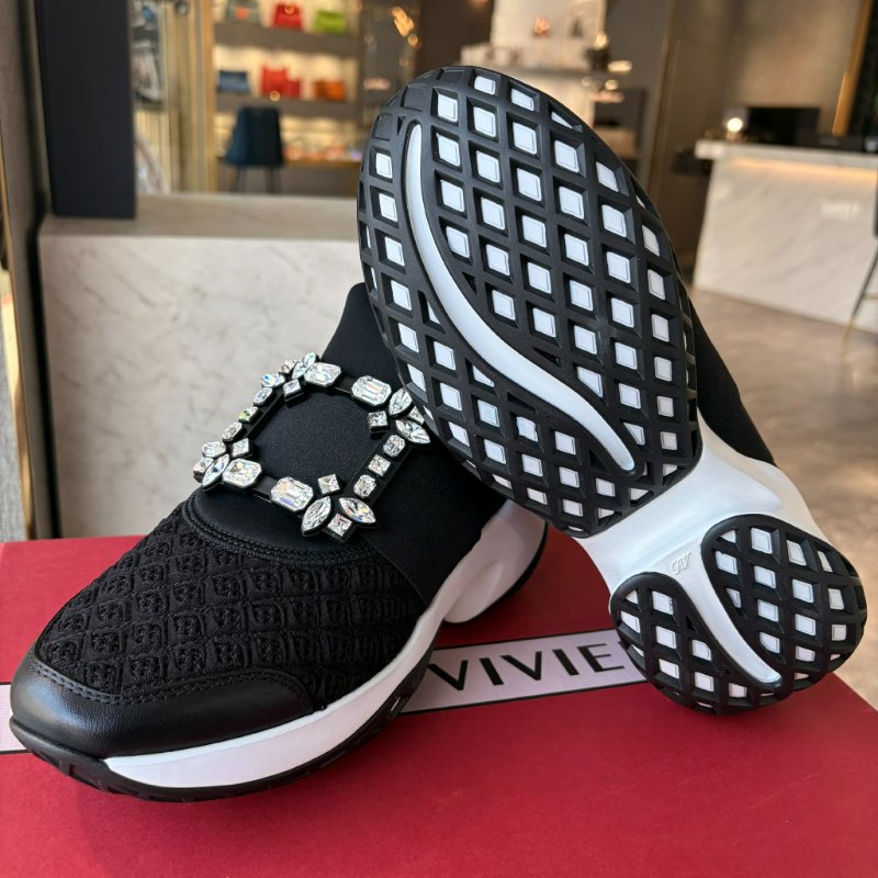 RV 方框水鑽休閒鞋/黑-4