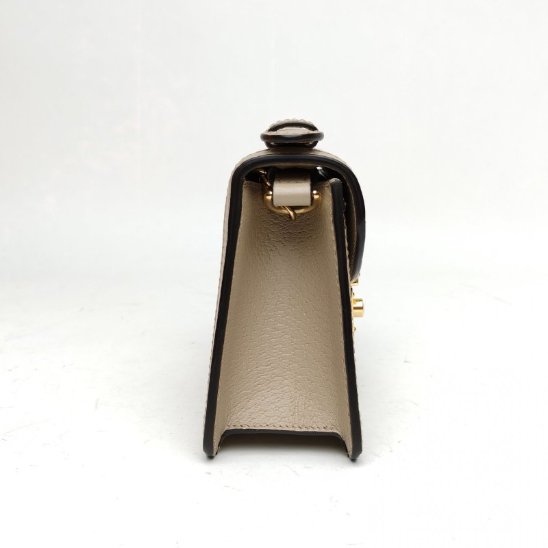 GUCCI Ophidia郵差包紅綠條紋織帶迷你拼色PVC金扣肩背包-3