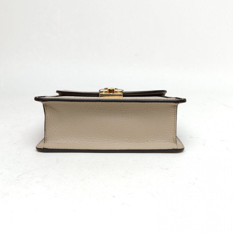 GUCCI Ophidia郵差包紅綠條紋織帶迷你拼色PVC金扣肩背包-4