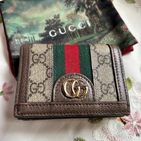 [附購證全配] 巴黎專櫃購回 Gucci Ophidia 三折短夾｜絕版限定花園噴泉彩繪盒及防塵袋｜巴黎買正貨