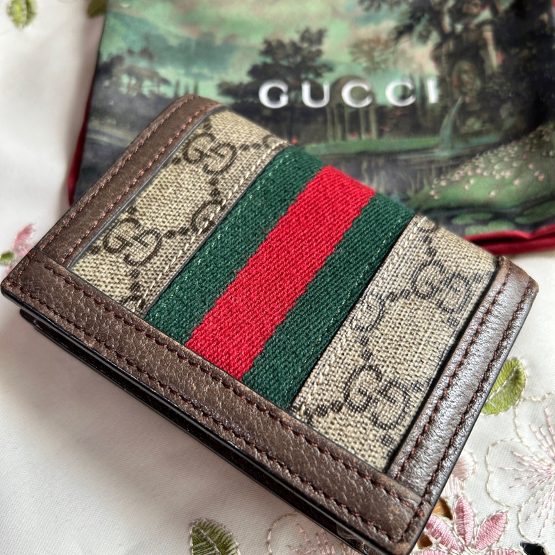 [附購證全配] 巴黎專櫃購回 Gucci Ophidia 三折短夾｜絕版限定花園噴泉彩繪盒及防塵袋｜巴黎買正貨-1