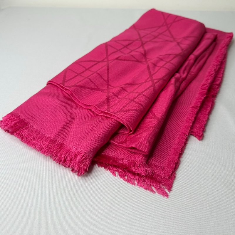 DIOR 藤格紋真絲混羊毛披肩-3