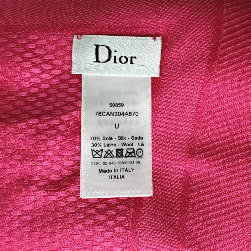 DIOR 藤格紋真絲混羊毛披肩-5