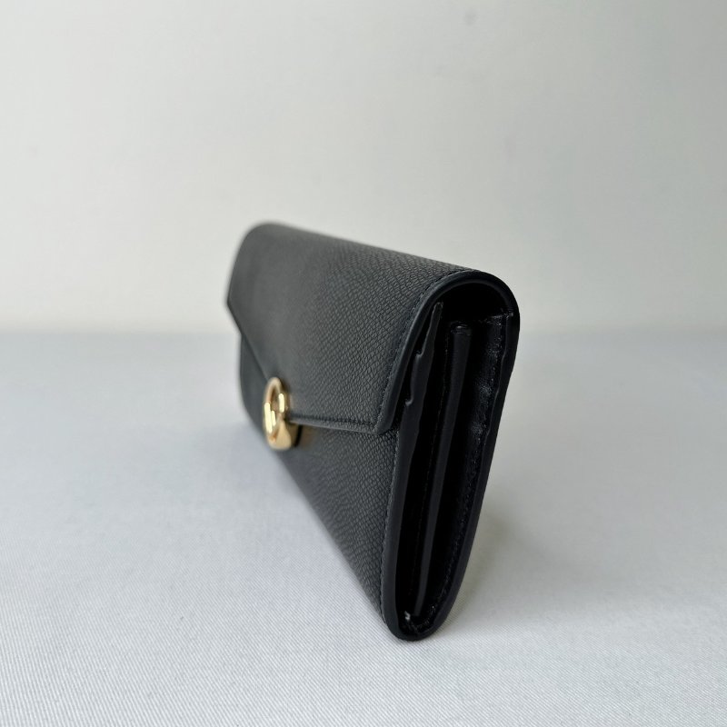 FENDI 黑金圓扣信封長夾-2