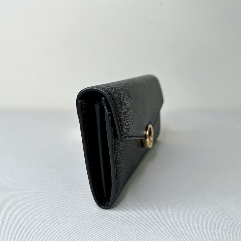 FENDI 黑金圓扣信封長夾-3