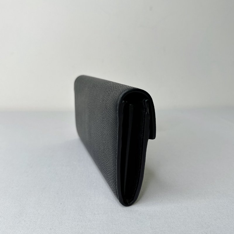 FENDI 黑金圓扣信封長夾-4