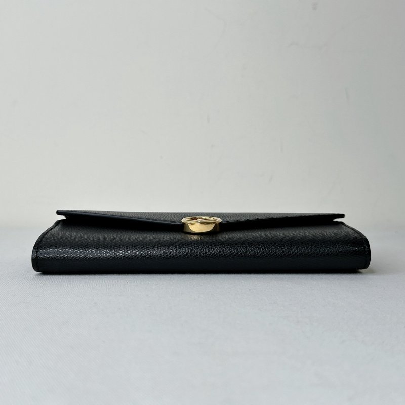 FENDI 黑金圓扣信封長夾-9