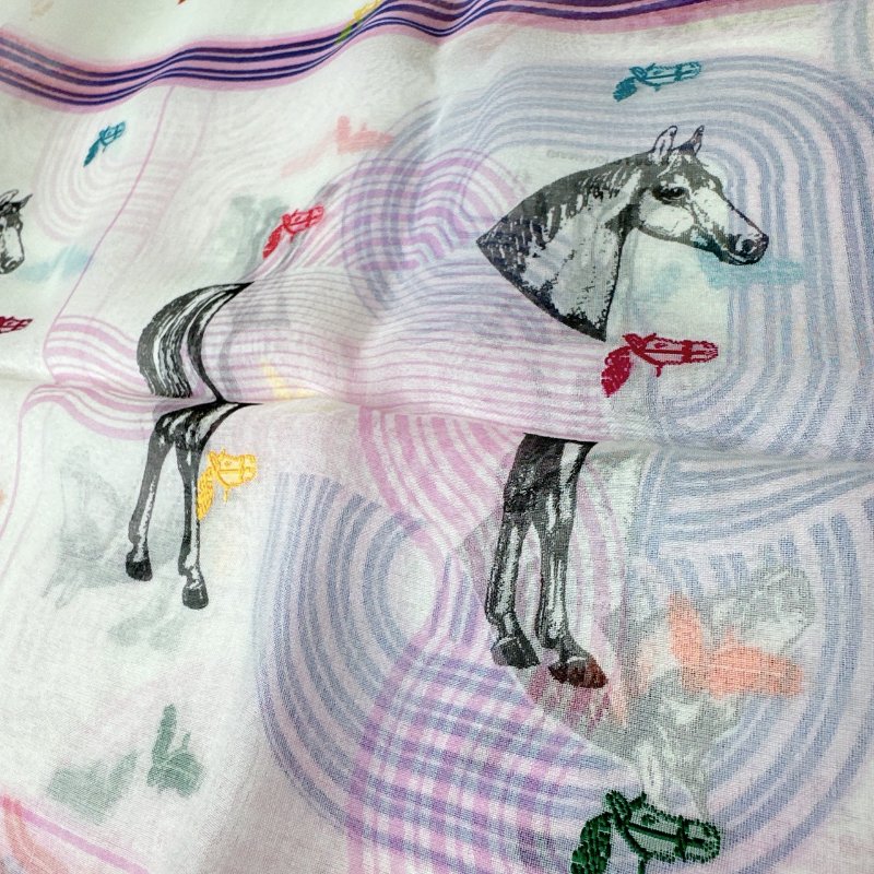 HERMES 全新Garde-Robe Pop絲巾80-3