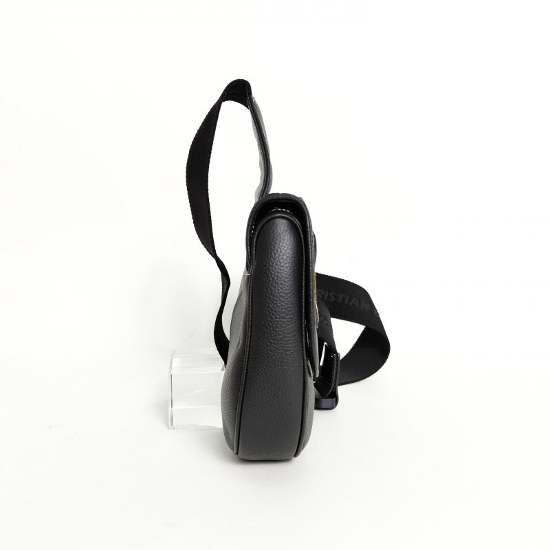 DIOR SADDLE馬鞍胸包黑色牛皮銀扣聯名小蜜蜂限定款肩背包-3