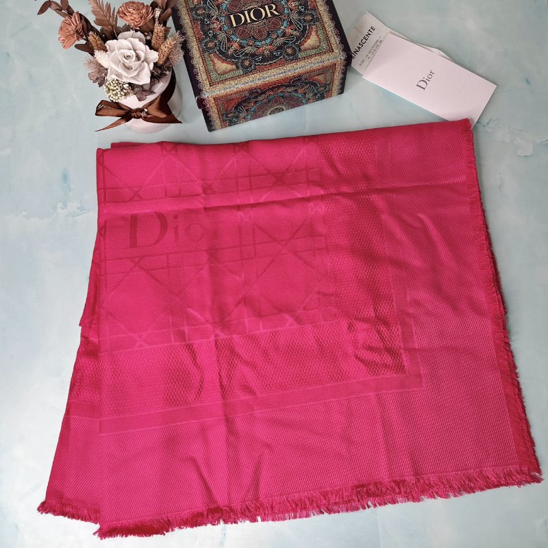 DIOR 真絲混羊毛披肩-0