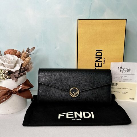 FENDI 黑金信封長夾