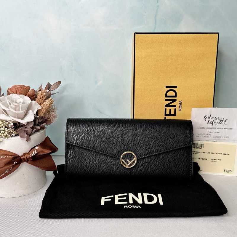 FENDI 黑金信封長夾-0