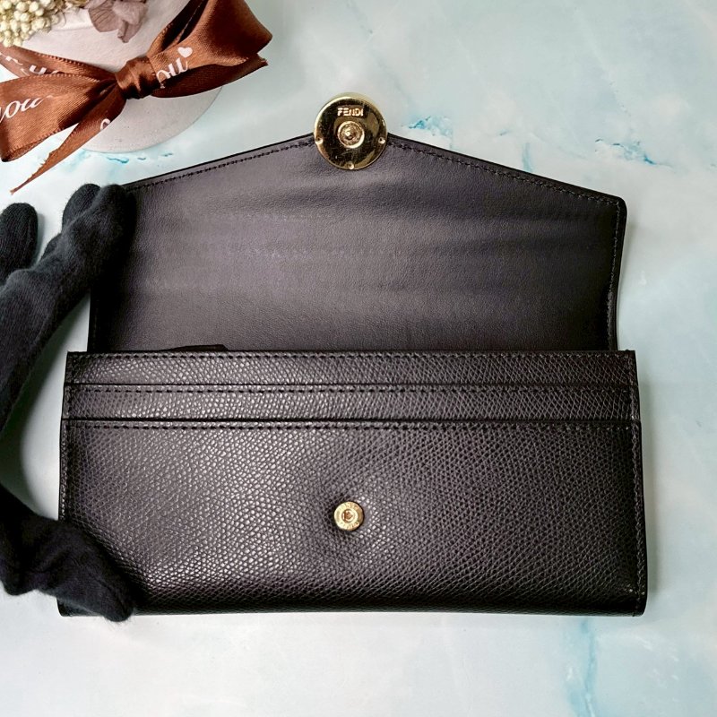 FENDI 黑金信封長夾-4