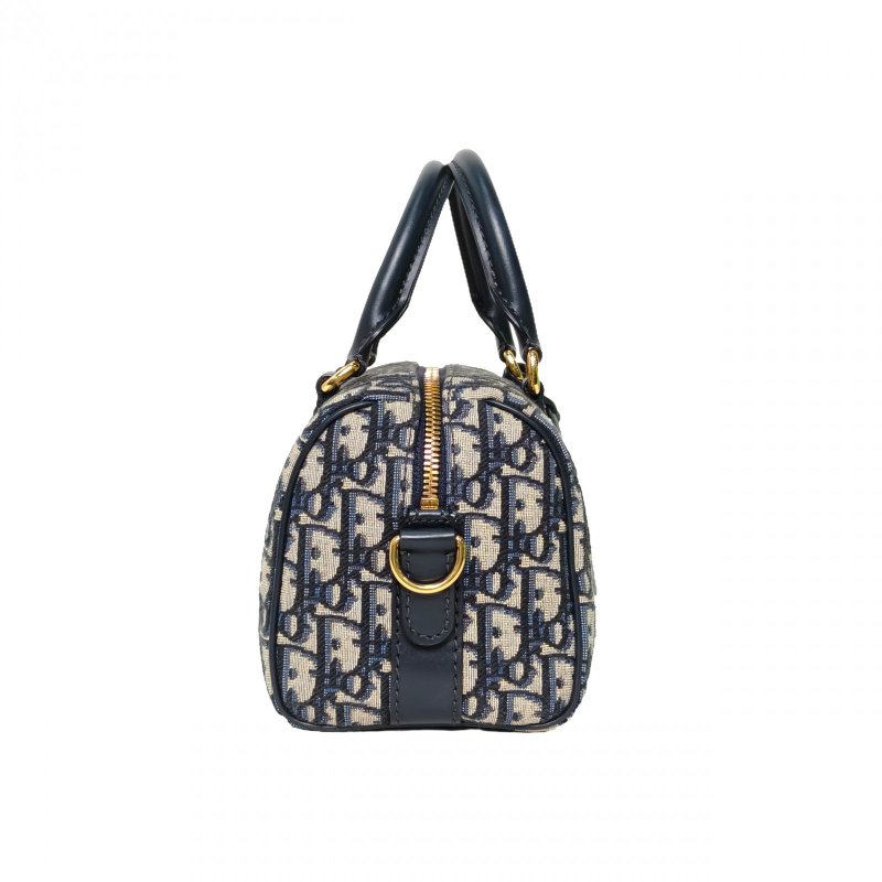 DIOR Groove20藍黑牛皮/帆布金扣2024肩背包-3