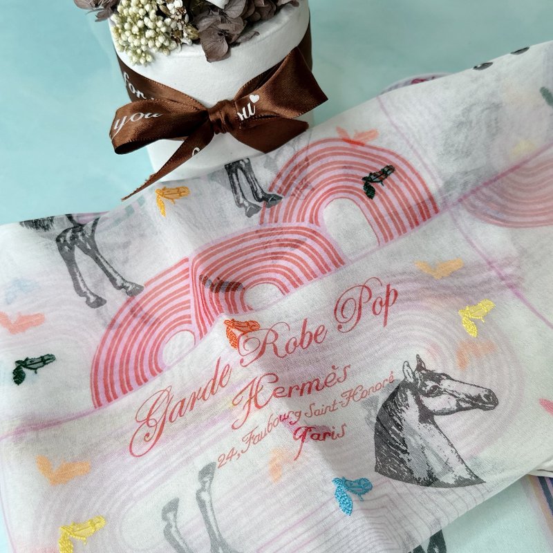 HERMES 全新Garde-Robe Pop絲巾-1
