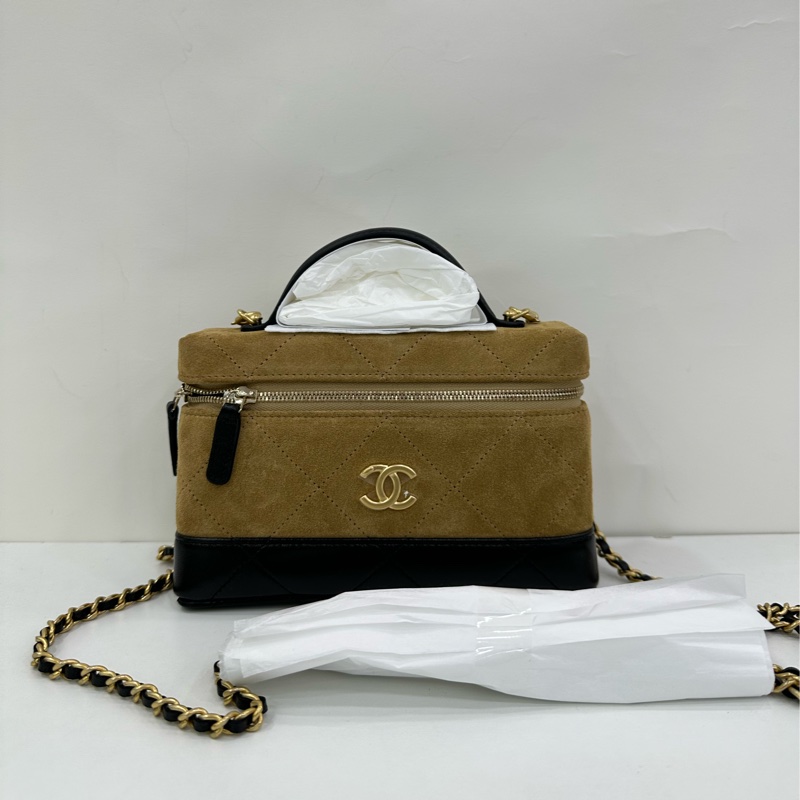 Chanel 香奈兒 26S LP盒子包麂皮拼色 全新有購證-1