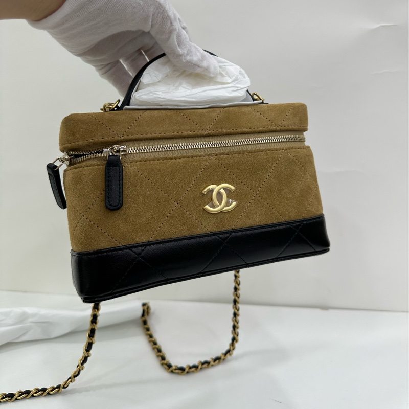 Chanel 香奈兒 26S LP盒子包麂皮拼色 全新有購證-6