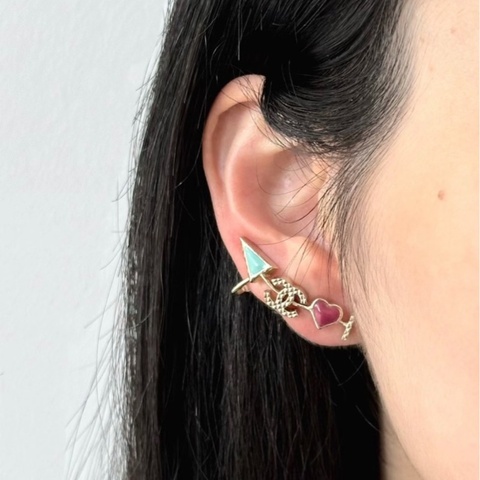 Chanel香奈兒 一箭穿心耳釘耳夾兩用款