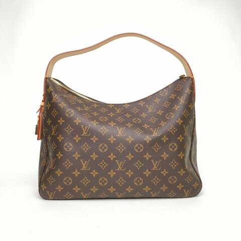 LOUIS VUITTON SLOUCHY中號手袋牛皮革Monogram圖案老花晶片肩背包